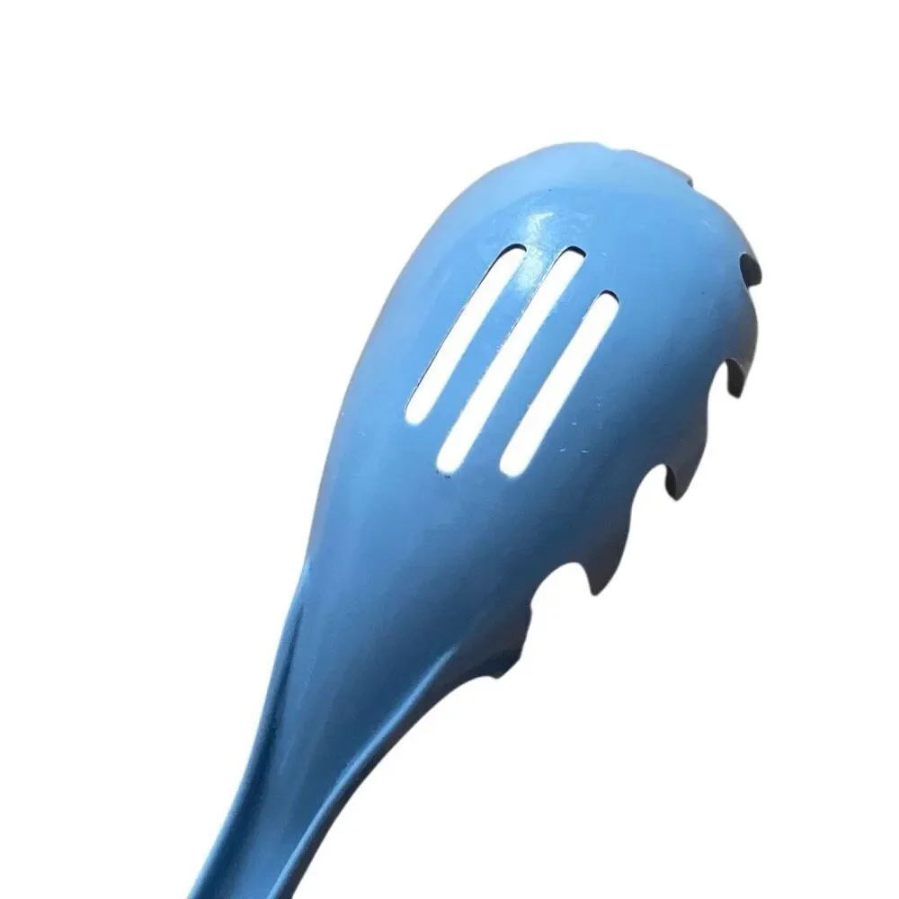Vintage Ekco Nylon Utensil Slotted Spaghetti Spoon Fork Robins Egg Blue vtg htf